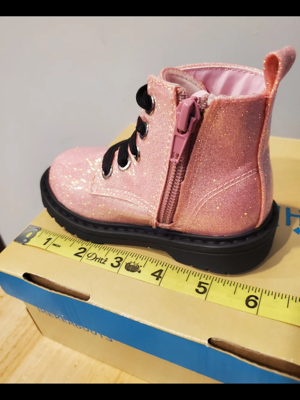 Girls Boots Sparkle Pink Boots with Side Zip